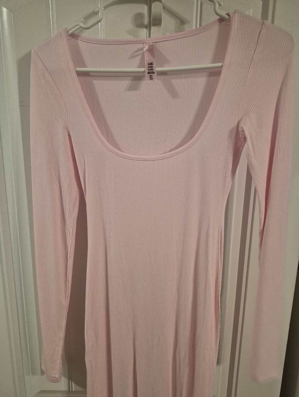 SKIMS Long Sleeve Scoop Neck Dress Ribbed -S